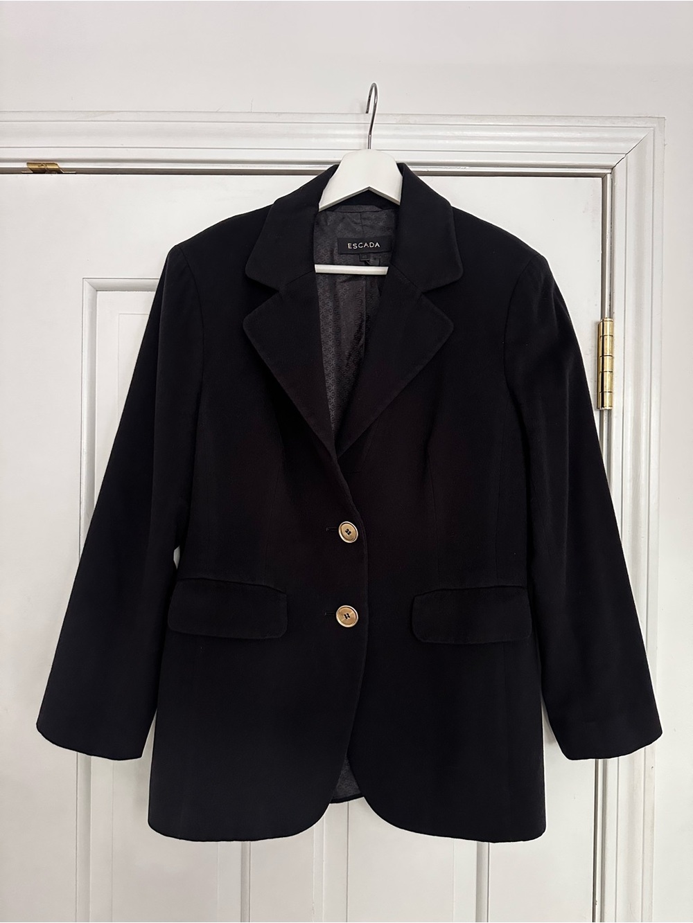 ESCADA Black 100% Cashmere Blazer Jacket Size 40